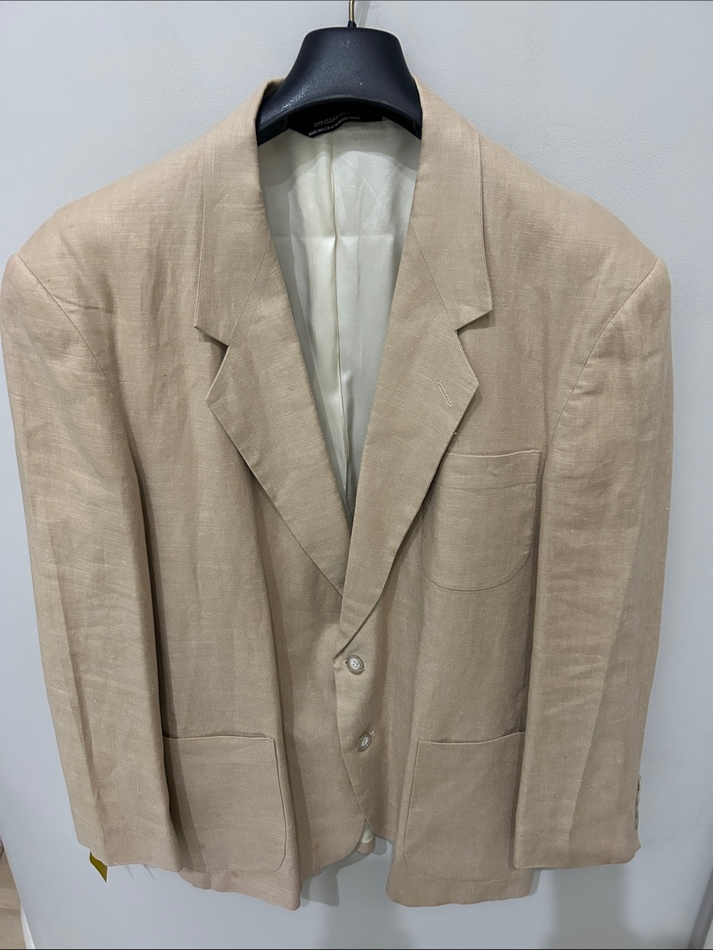 Men's Beige Linen Blazer - Classic Tailored Sport Coat